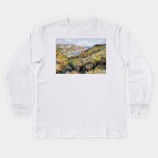 Hills around the Bay of Moulin Huet, Guernsey by Auguste Renoir Kids Long Sleeve T-Shirt